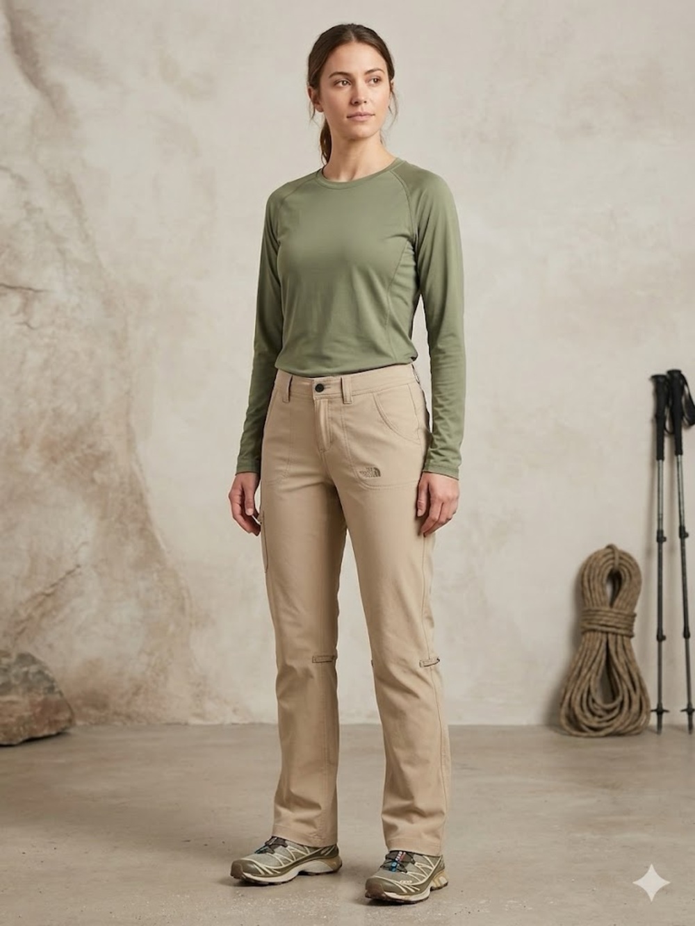 The North Face Lightweight Tan Convertible Hiking Pants Women’s size 10